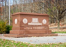 Tomb of Jim Thorpe in the town of the same name