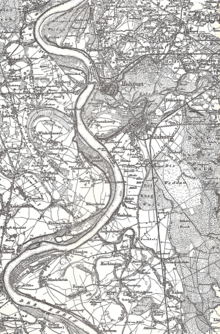Duisburg and Ruhrort in the Topographic Map of Rhineland and Westphalia, about 1850