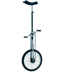 Et eksempel på en giraf-enhjulet cykel.
