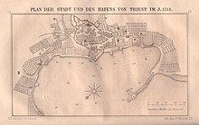Plan of the city and port of Trieste in 1718 (drawn around 1857 by Joh. Righetti)