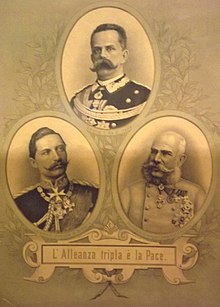 The rulers of the Triple Alliance Umberto I, William II and Francis Joseph I.