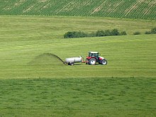 Export of slurry in a field
