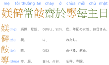 Orange: original Vietnamese words; green: Chinese-Vietnamese words