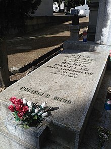 Pavelić's tomb in Madrid's Cementerio de San Isidro cemetery.