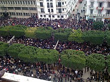 Protests in Tunis on 14 January 2011