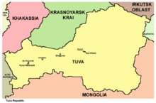 Karta över Tuva  
