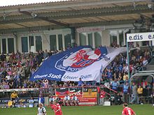 Bandera de la turbina en el Karl-Liebknecht-Stadion