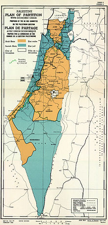 Map of the UN Partition Plan for Palestine 1947