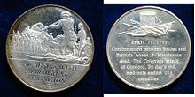 Franklin Mint Medal commemorating the start of the American War of Independence at Lexington and Concord in 1775.
