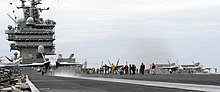 McDonnell Douglas F/A-18 at the catapult launch of USS Harry S. Truman (CVN-75)