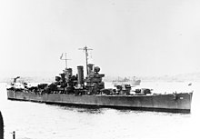 Amerykański krążownik Helena, wchodzący w skład Task Force 64 pod dowództwem Normana Scotta.