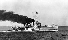 The destroyer USS Ward
