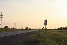 US 400/54 een paar mijl ten westen van Pratt, Kansas.  