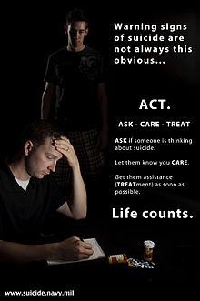Uma ilustração fotográfica produzida pela Agência de Mídia de Defesa sobre prevenção de suicídios
