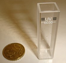Cuvette (with 10 cent coin for size comparison).