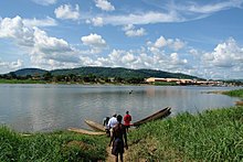 Ubangi folyó Bangui külvárosában.