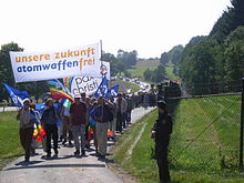 Demonstration against nuclear weapons in Germany, August 2008 at Büchel Air Base