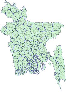Administrative division into districts and sub-districts (upazilas) in 2013.