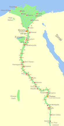  Karta över nomerna i Övre Egypten    