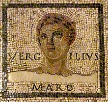 Depiction of Vergil in a mosaic from the 3rd century AD in Trier