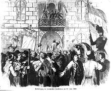 Proclamation of the revolutionary Wallachian constitution (Proclamation of Islaz) on 27 June 1848 in Bucharest