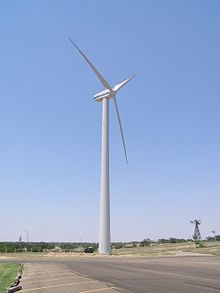 Вятърна турбина Vestas V47-660kW в Американския център за вятърна енергия в Люббок, Тексас