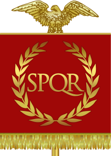 Le vexilloïde (drapeau) de l'Empire romain