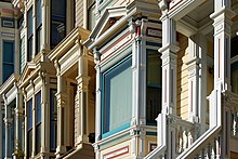 Victorian Stick Style Residential Facades in San Francisco
