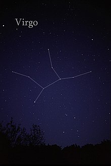 Spica is the brightest star in the constellation Virgo (lower left).