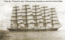 The Prussia (photograph from 1908), after the France the largest sailing ship ever built