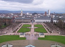 Karlsruhe around 2005 (view from the castle tower in south direction)