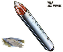 The U.S. LGM-118A Peacekeeper (MX) can carry up to ten independently steerable reentry vehicles, each with a W87 warhead.