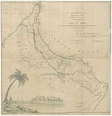 British topographic map of Oman and the Pirate Coast from 1838