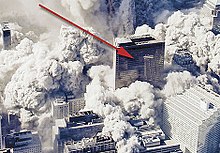 10:28 a.m.: WTC 1 collapses in a dust cloud of ash and debris, with WTC 7 later collapsing in the middle.