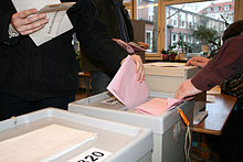 Voting at the ballot box (Munich 2008)