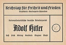 Ballot paper from the "3rd Reich", 1936