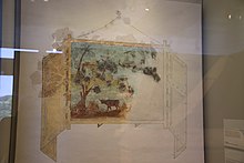 Fresco depicting a landscape from the royal box in the theater of Herodium (Israel Museum, 2018).