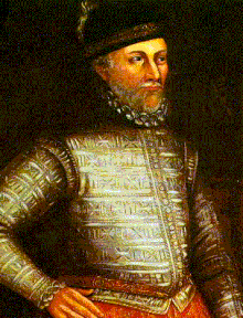 Imagine din secolul al XVI-lea a contelui de Warwick, cunoscut sub numele de "Kingmaker".  
