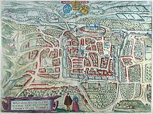 City map of Weimar by Johannes Wolf, 1569