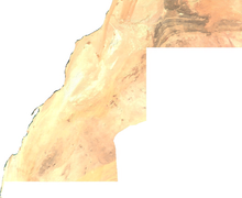 Satellite image of the topography of Western Sahara