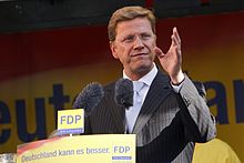 Guido Westerwelle during a campaign event for the 2009 Bundestag elections in Hamm, Germany