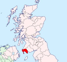 Location of Wigtownshire in Scotland