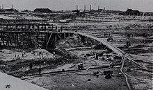 Excavation of the harbour and lock facilities, 1860s