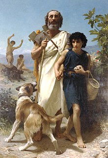Homerus en zijn gids, door William-Adolphe Bouguereau (1825-1905)  