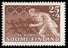 Tapio Wirkkala: Postzegel voor de Olympische Spelen van Helsinki, 1952. (lopend)