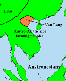 Kort over Văn Lang, det første vietnamesiske kongerige (2879-258 f.Kr.), i 500 f.Kr.