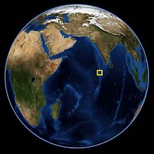 Location of the Maldives in the Indian Ocean