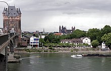 Worms with Nibelungen Bridge, Cathedral, Rhine and Rhine Promenade