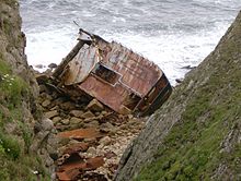 Wreck of the freighter RMS Mülheim, sunk off Land's End in 2003