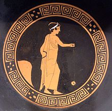 Ragazzo che gioca allo yo-yo di terracotta, kylix attica, ca. 440 a.C., Antikensammlung Berlin (F 2549)